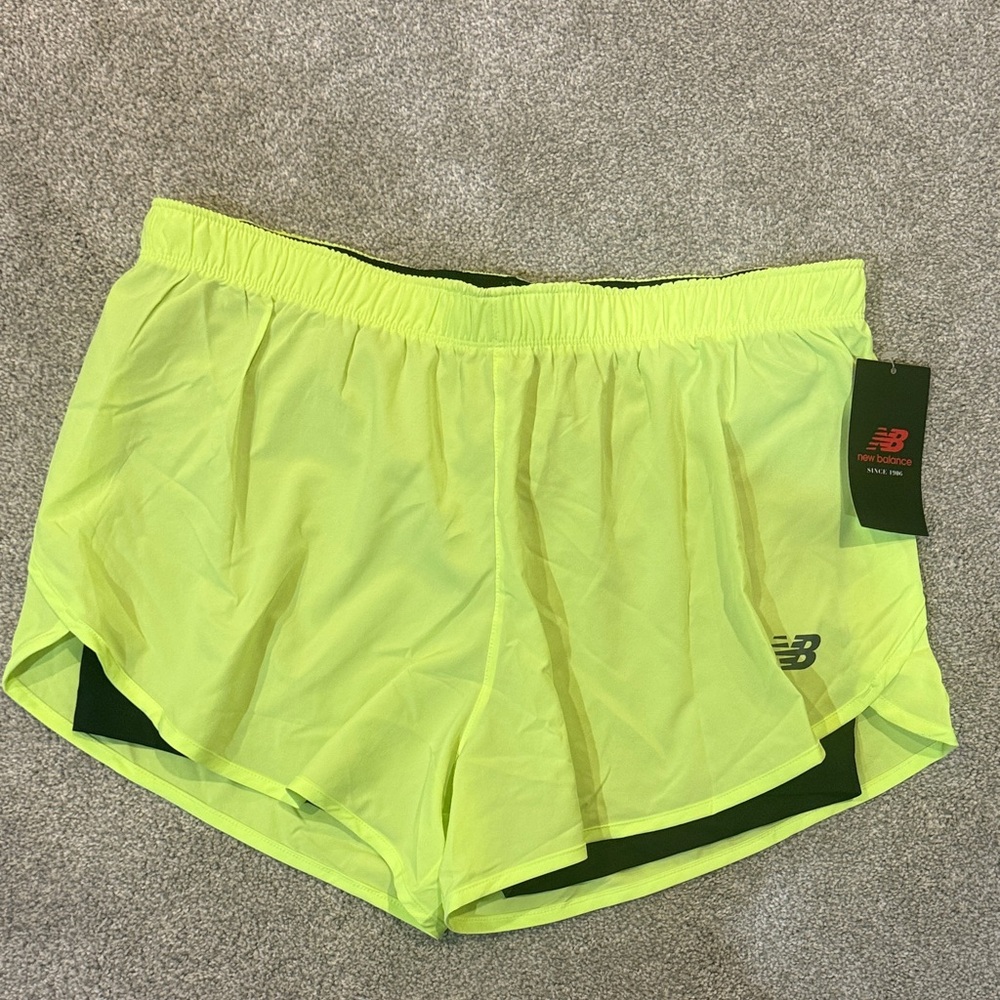 New Balance Fluorescent Yellow Athletic Shorts